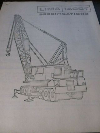 Lima 1400t Truck Crane Specifications Brochure 1966