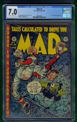 Mad 2 (1952 - 53) Cgc Graded 7.  0 Tarzan Parody Jack Davis Cover Ec Comics