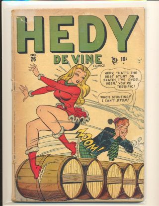 Hedy Devine 26 Fair Cond.  Tape On Inside Cover Bottom Centerfold Staple Detach