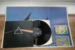 Pink Floyd Dark Side Of The Moon A5/b5 Decent Audio Poster/stickers 1970s Uk Lp