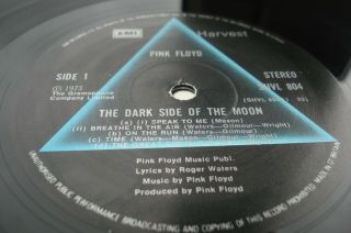 Pink Floyd Dark Side Of The Moon A5/B5 DECENT AUDIO POSTER/STICKERS 1970s UK LP 2