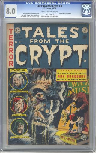Tales From The Crypt 34 Cgc 8.  0 Golden Age Ec Ray Bradbury Story Jack Davis Art