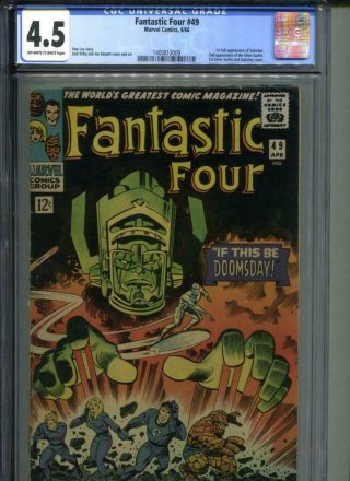 Fantastic Four 49 Cgc 4.  5 Ow/white 1st Full Galactus 2nd Silver Surfer