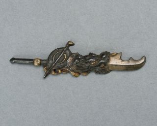 Copper Menuki 1pcs Antique Japanese Samurai Sword Fittings Koshirae Tosogu Tsuba