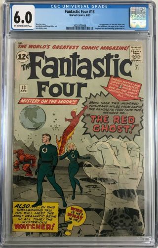 Fantastic Four 13 Cgc 6.  0 1st App.  Of The Red Ghost & The Watcher Key L@@k