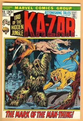 Astonishing Tales 13 3rd App Man - Thing Aug 1972,  Marvel,  1970 Series Vf -
