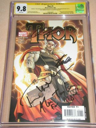 Thor 1 Turner Cgc 9.  8 Ss Signed Stan Lee Chris Hemsworth Tom Hiddleston Avengers