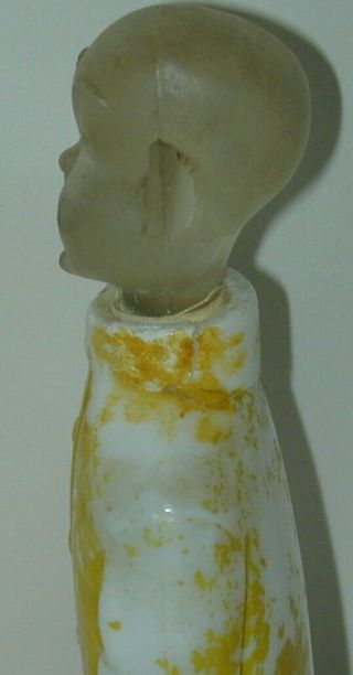 RF Outcault Yellow Kid Milk Glass Hot Sauce Bottle circa 1900 SCARCE Exc Cond 6