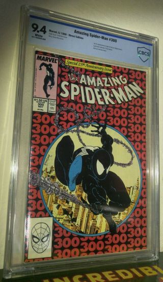 Cbcs 9.  4 Spider - Man 300 Like Cgc.  1st Appearance Of Venom.  White Pages
