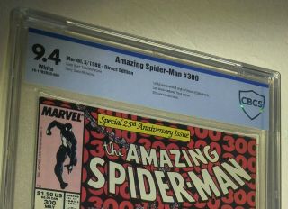 CBCS 9.  4 Spider - Man 300 Like CGC.  1st Appearance of Venom.  White Pages 4