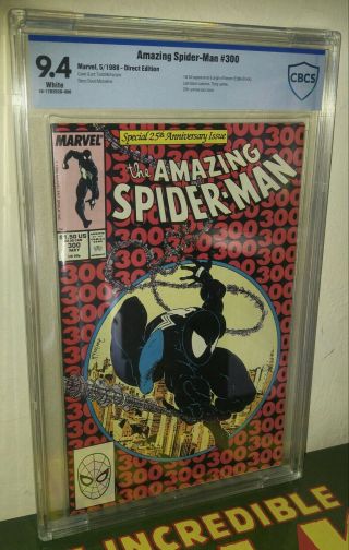 CBCS 9.  4 Spider - Man 300 Like CGC.  1st Appearance of Venom.  White Pages 5