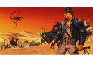 Jim Steranko Signed Auto Raiders Of The Lost Ark Art Print,  Indiana Jones