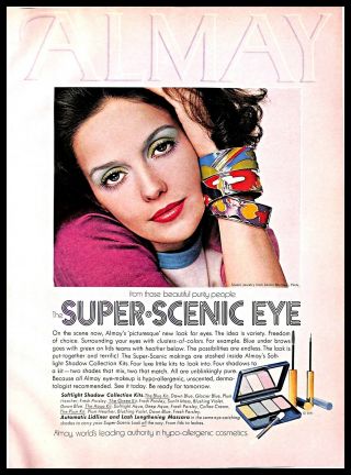 1971 Almay Cosmetics Vintage Print Ad Eye Makeup Eyeshadows Mascara Lidliner