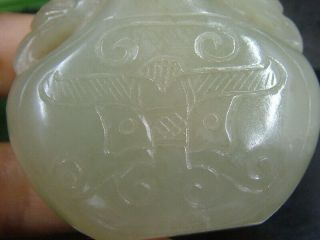Antique Chinese Celadon Nephrite Hetian Jade double - Tiger Statue Snuff bottle 5