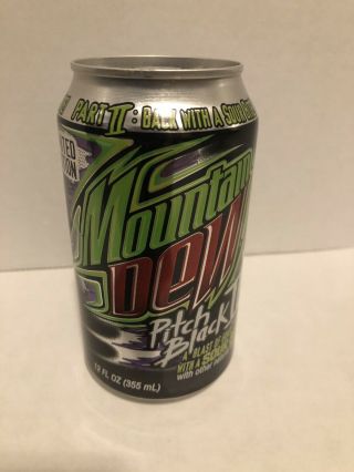 Mountain Dew Pitch Black 2 Part Ii Sour Grape Soda Mtn Dew Can From 2005