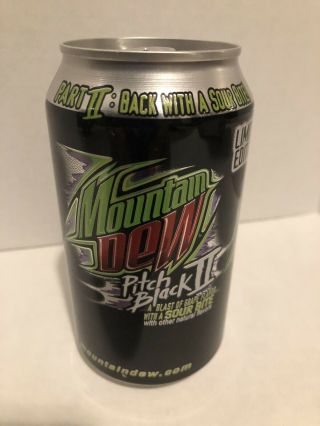 Mountain Dew Pitch Black 2 Part II Sour Grape Soda Mtn Dew Can From 2005 2