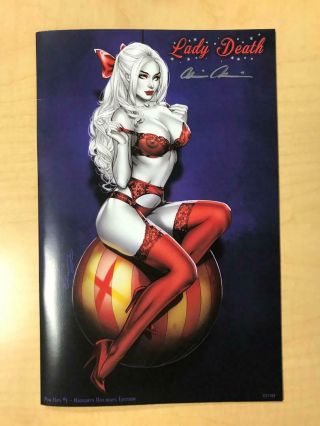 Lady Death Pin Ups 1 Naughty Holidays Variant Cover By Elias Chatzoudis Signed