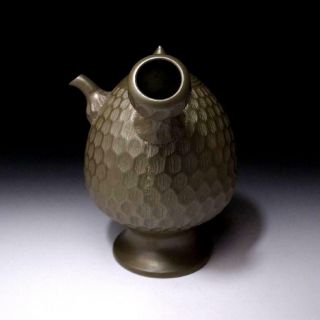 HN15 Japanese Unique Sencha Water Pot,  Banko ware,  1st class potter,  Iroku Mori 3