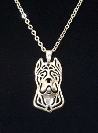 Cane Corso,  Cropped Ears,  Dog Cute Necklace 18 "
