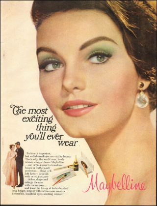 1967 Vintage Ad For Maybelline Mascara`pretty Model 60 