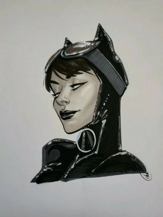 Joelle Jones Sketch Catwoman Art & Signed