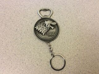 Game Of Thrones House Stark Bottle Opener Keychain " Winter Is Coming " Silver