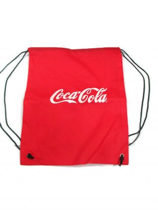 Coca - Cola Red Drawstring Cinch Bag With White Coca - Cola Logo -
