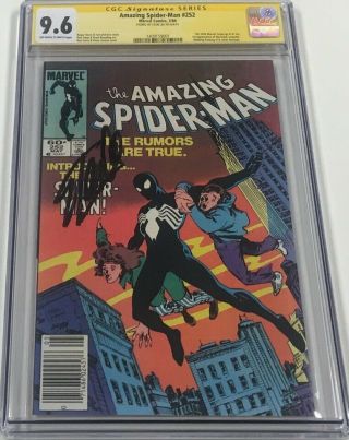 Spiderman 252 Newsstand Signed Stan Lee Cgc 9.  6 Ss 1st Black Costume