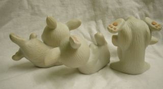 vintage Frisky Rabbits Porcelain Figurine Set Homco hand painted - bunny,  animal 4