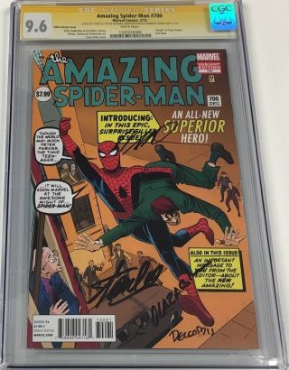 Asm Spiderman 700 Ditko 1:200 Signed By Stan Lee,  3 More Cgc 9.  6 Ss