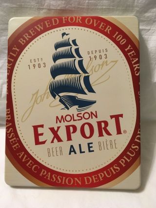 Molson Export Ale Beer Tin With Coasters And Bottle Opener