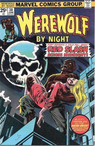 Werewolf By Night Comic Book 30,  Marvel Comics 1975 Very Fine,