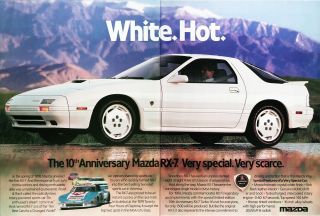 1988 Mazda Rx - 7 10th Anniversary Vintage Advertisement Only 1500 Made