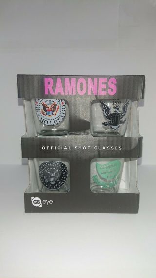 4 Pack Of Band Shot Glasses: Ramones Official Gbeye
