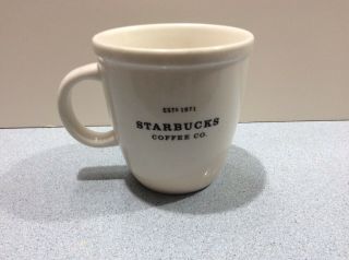 2001 Starbucks Co Est 1971 Barista White Abbey Coffee Mug Cup Large 18 Oz.