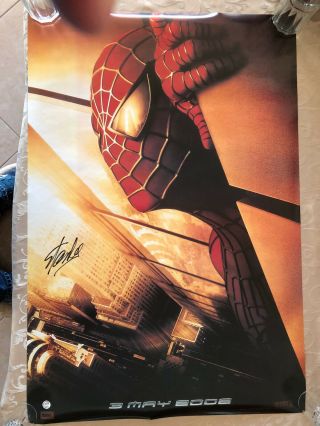 Marvel Spiderman Movie 27x40 Ds Movie Poster - Signed By Stan Lee W/coa