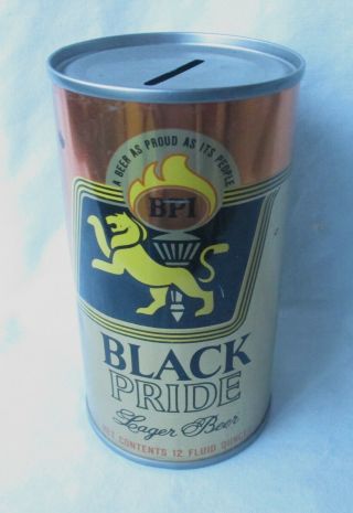 Vintage Black Pride Lager Beer 12 Oz Beer Can Bank - West Bend Lithia Wisconsin