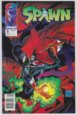 Spawn 1 Nm - 9.  2 Image First Issue Newsstand Edition With Poster