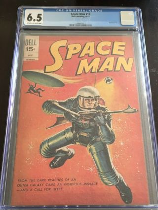 Space Man 10 Cgc 6.  5 Ow - W 1972 Dell Sci - Fi Alien Ufo Astronaut Painted Cover