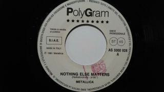 Metallica Nothing Else Matters Polygram Italy 7 " Juke - Box Promo M - Heavy Metal