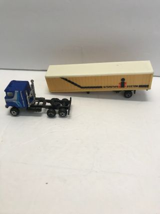 1981 Zee Toys Ho Scale Big Rigs Mack Semi - Trailer " Interstate System " Hong Kong