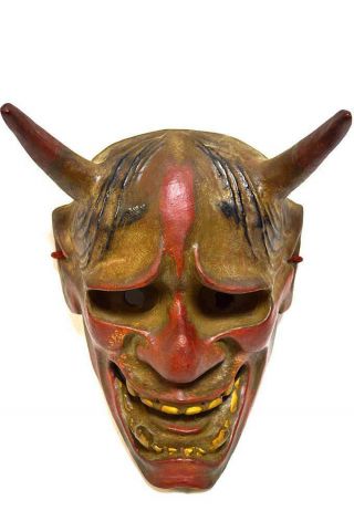 Japanese Traditional Noh Mask Hannya Demon Kagura Kabuki Bugaku Kyogen Samurai