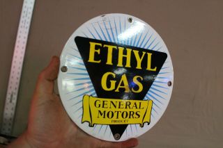General Motor Gmc Ethyl Gasoline Porcelain Sign Gas Oil Car Farm Motor Texaco