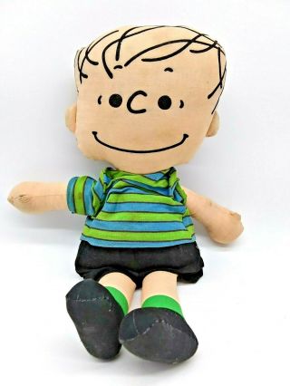 14 " Vintage 1952 Linus Peanuts Soft Ragdoll Plush Doll Pillow Ufs Ideal Toys