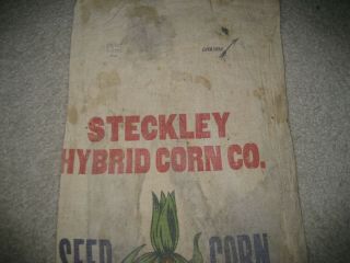 Vintage Steckley Seed Corn Cloth Sack 3