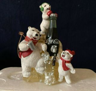 Coca Cola Polar Bear Ornament Resin Franklin 4 " Tall