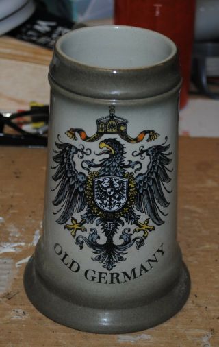 King Austria German Beer Stein Mug Coat Of Arms Numbered 411 1/4