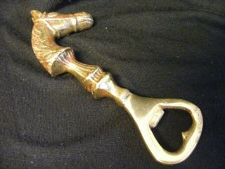 Vintage Brass Metal Equestrian Horse Bottle Opener Barware 4.  5 " Long