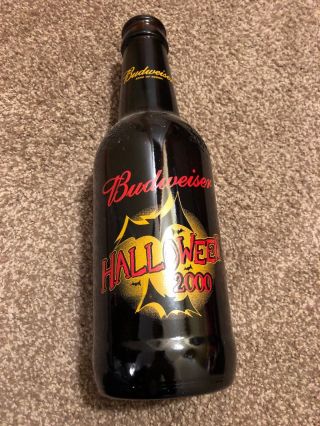 Budweiser Empty Halloween 2000 Large Beer Bottle 14” Tall Missing Cap
