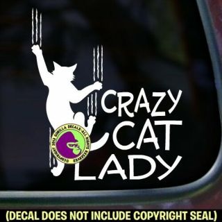 Crazy Cat Lady Vinyl Decal Sticker Car Feline Love Window Bumper Kitty Sign